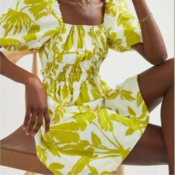 Anthropologie Maeve Feliciana Tropical Floral Mini Open Back Dress New Size XL - Picture 6 of 13